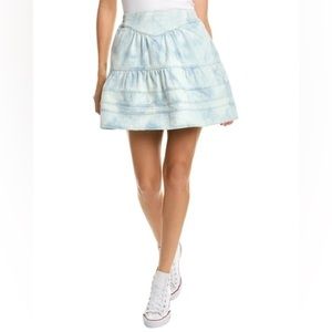 Sea New York Light Blue Tie-Dye Mini Skirt